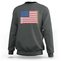 Pencil Stripes USA Flag Sweatshirt Proud American Teacher Graduation Gift