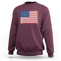 Pencil Stripes USA Flag Sweatshirt Proud American Teacher Graduation Gift