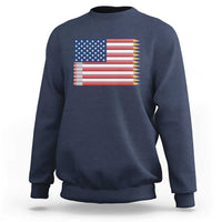 Pencil Stripes USA Flag Sweatshirt Proud American Teacher Graduation Gift