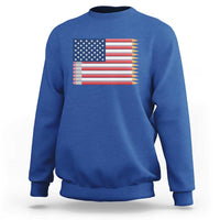 Pencil Stripes USA Flag Sweatshirt Proud American Teacher Graduation Gift