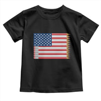 Pencil Stripes USA Flag Toddler T Shirt Proud American Teacher Graduation Gift