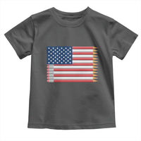 Pencil Stripes USA Flag Toddler T Shirt Proud American Teacher Graduation Gift
