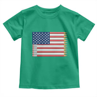 Pencil Stripes USA Flag Toddler T Shirt Proud American Teacher Graduation Gift
