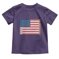 Pencil Stripes USA Flag Toddler T Shirt Proud American Teacher Graduation Gift