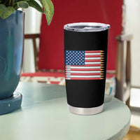 Pencil Stripes USA Flag Tumbler Cup Proud American Teacher Graduation Gift