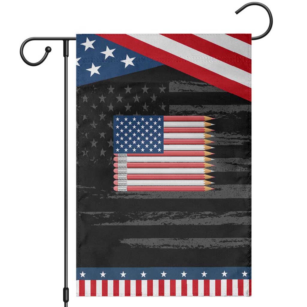 Pencil Stripes USA Flag Patriotic Garden Flag Proud American Teacher Graduation Gift