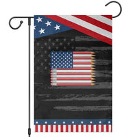 Pencil Stripes USA Flag Patriotic Garden Flag Proud American Teacher Graduation Gift