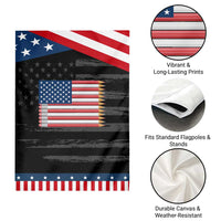 Pencil Stripes USA Flag Patriotic Garden Flag Proud American Teacher Graduation Gift