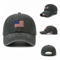 Pencil Stripes USA Flag Washed Cotton Baseball Cap Proud American Teacher Graduation Gift