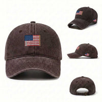 Pencil Stripes USA Flag Washed Cotton Baseball Cap Proud American Teacher Graduation Gift