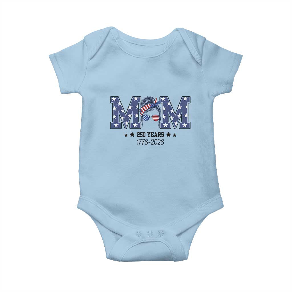 Patriotic Mothers Day Gift Baby Onesie USA 250 Years Celebration
