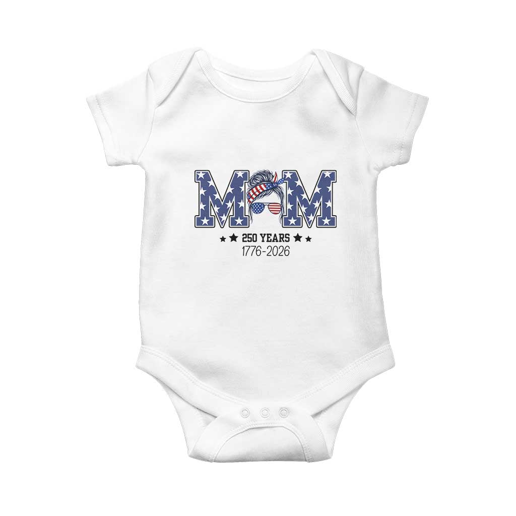 Patriotic Mothers Day Gift Baby Onesie USA 250 Years Celebration