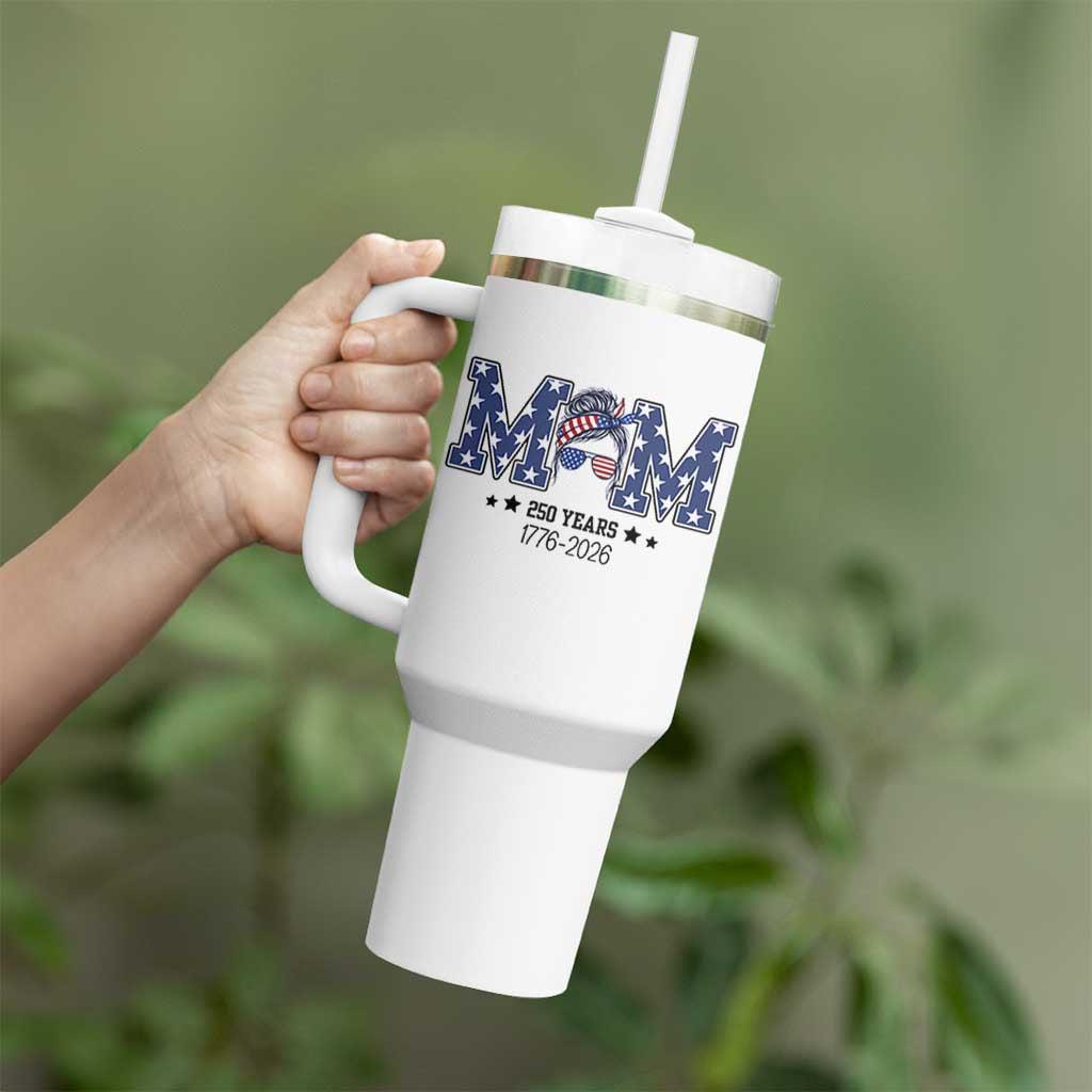 Patriotic Mothers Day Gift Tumbler With Handle USA 250 Years Celebration