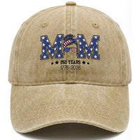 Patriotic Mothers Day Gift Washed Cotton Baseball Cap USA 250 Years Celebration