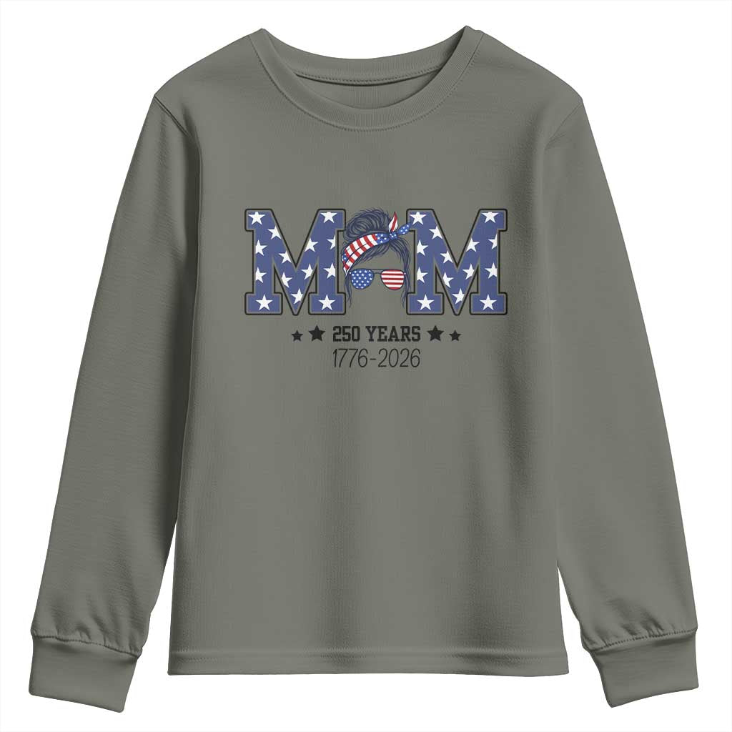 Patriotic Mothers Day Gift Youth Sweatshirt USA 250 Years Celebration