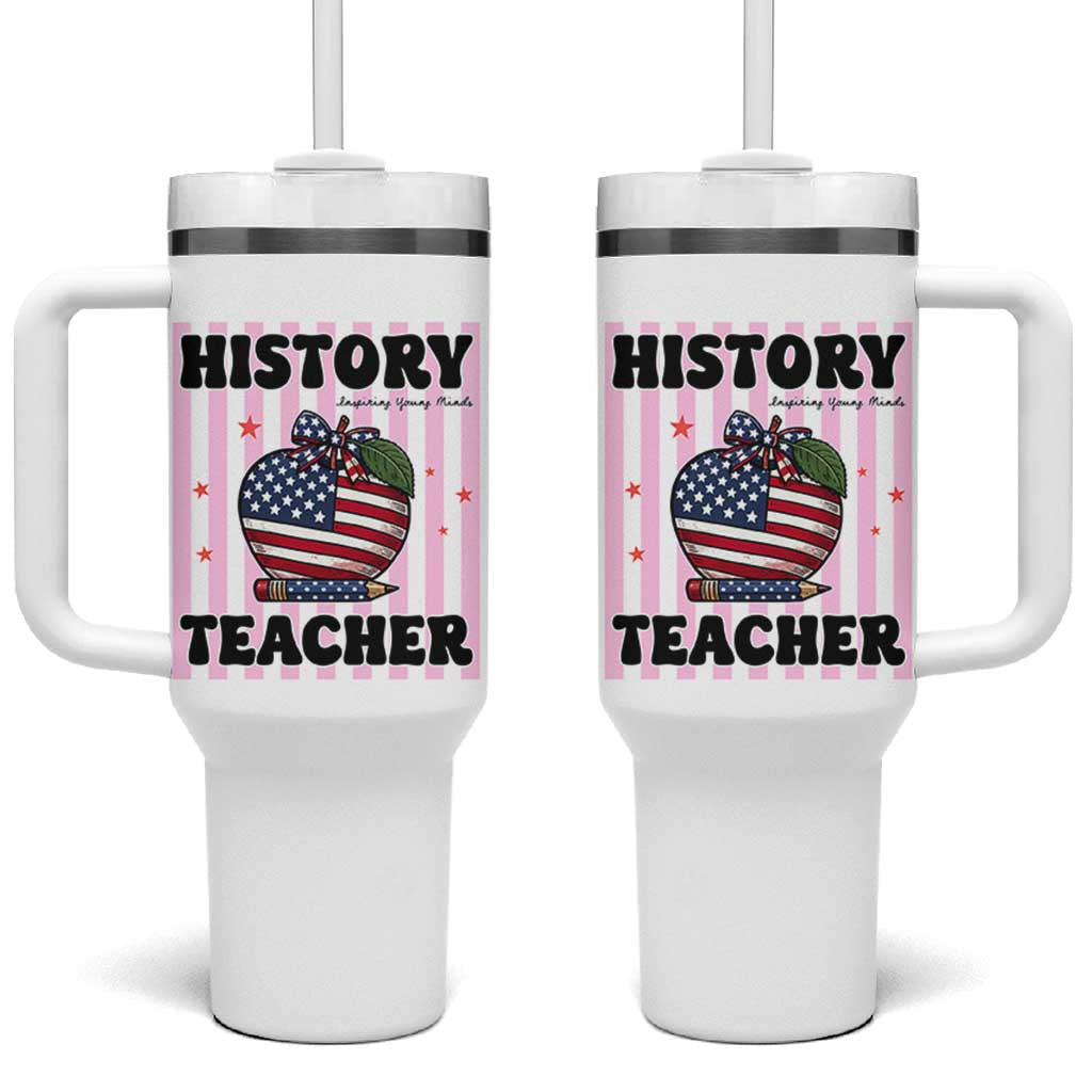 Inspiring Young Minds Teacher Tumbler With Handle 250th Anniversary Educator Gift