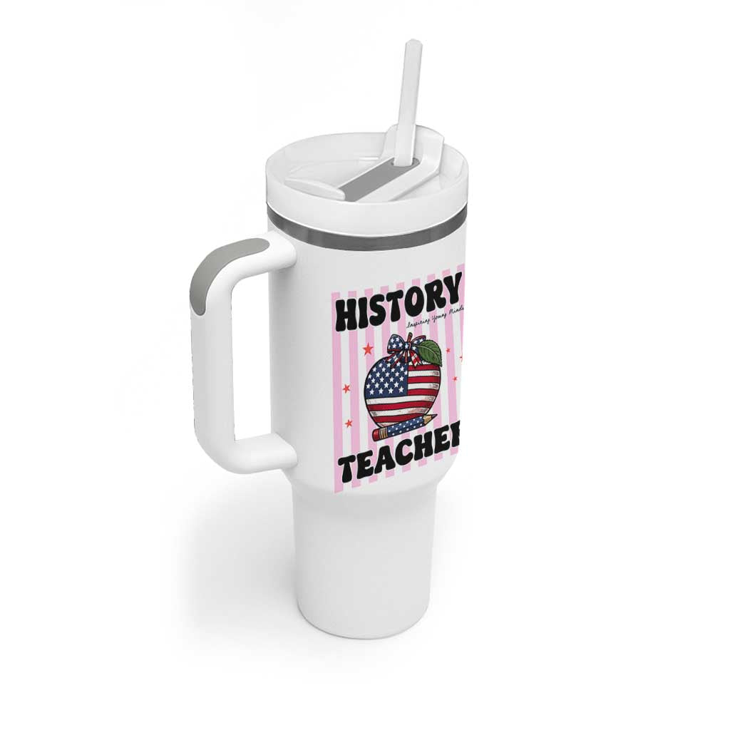 Inspiring Young Minds Teacher Tumbler With Handle 250th Anniversary Educator Gift
