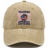Inspiring Young Minds Teacher Washed Cotton Baseball Cap America 250th Anniversary Gift