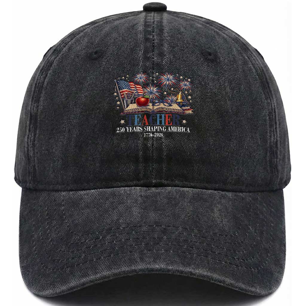 250 Years Shaping America Educator Washed Cotton Baseball Cap America 250th Anniversary