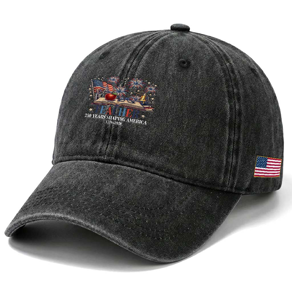 250 Years Shaping America Educator Washed Cotton Baseball Cap America 250th Anniversary
