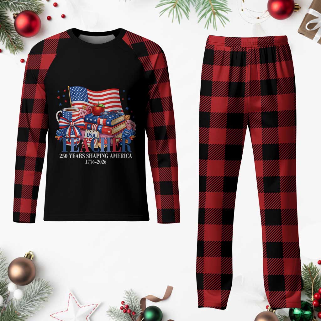 250 Years Shaping America Anniversary Plaid Pajama Set Proud Educator Gift