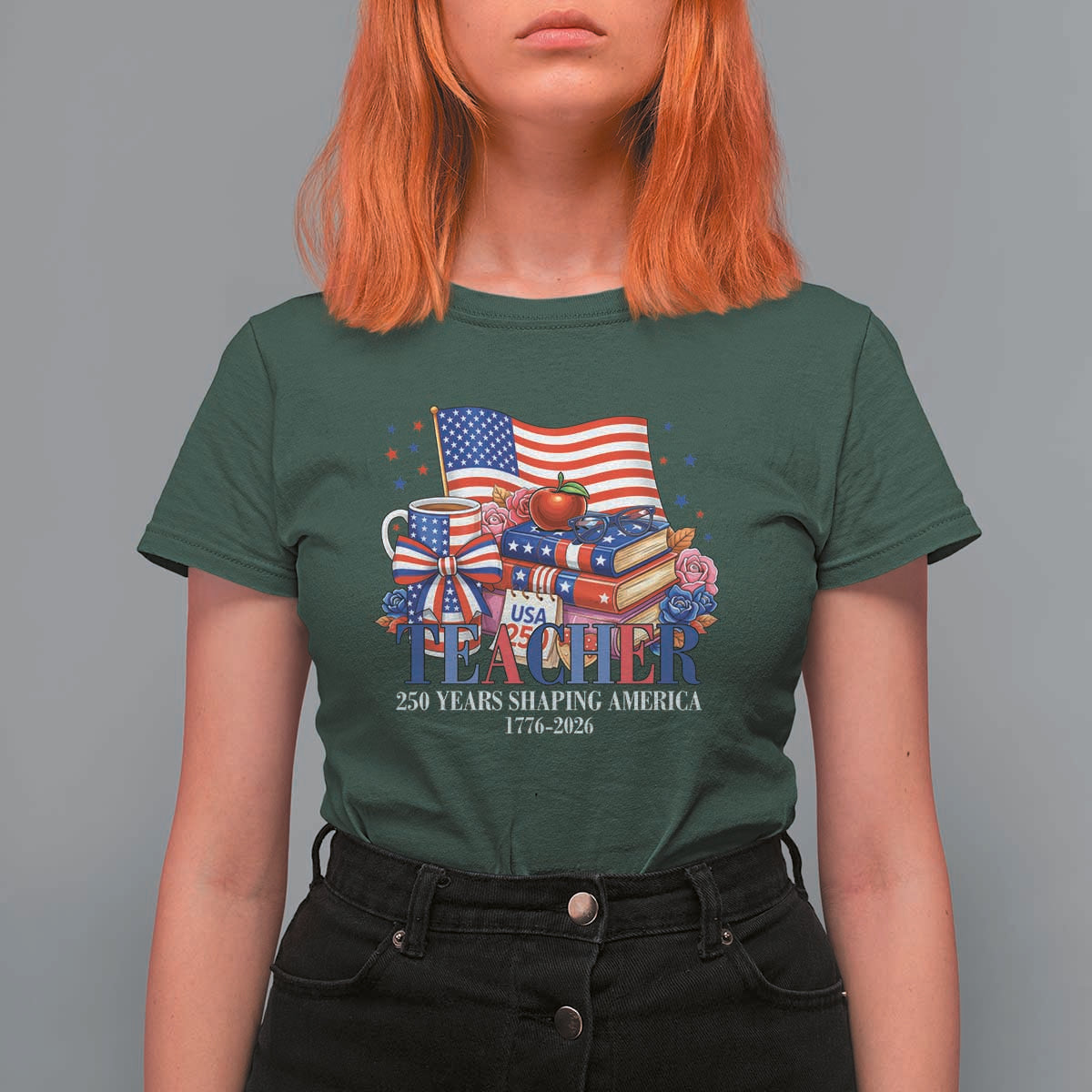 250 Years Shaping America Anniversary T Shirt For Women Proud Educator Gift