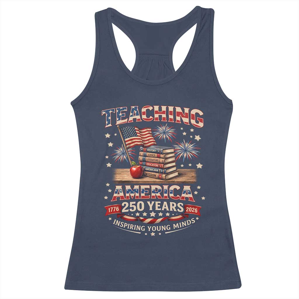 American Teacher Gift Racerback Tank Top Inspiring Young Minds 250th Anniversary