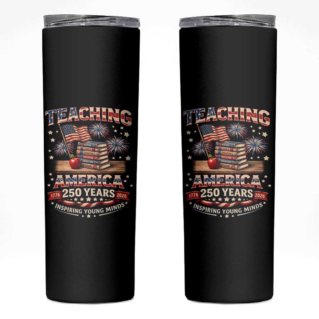 American Teacher Gift Skinny Tumbler Inspiring Young Minds 250th Anniversary