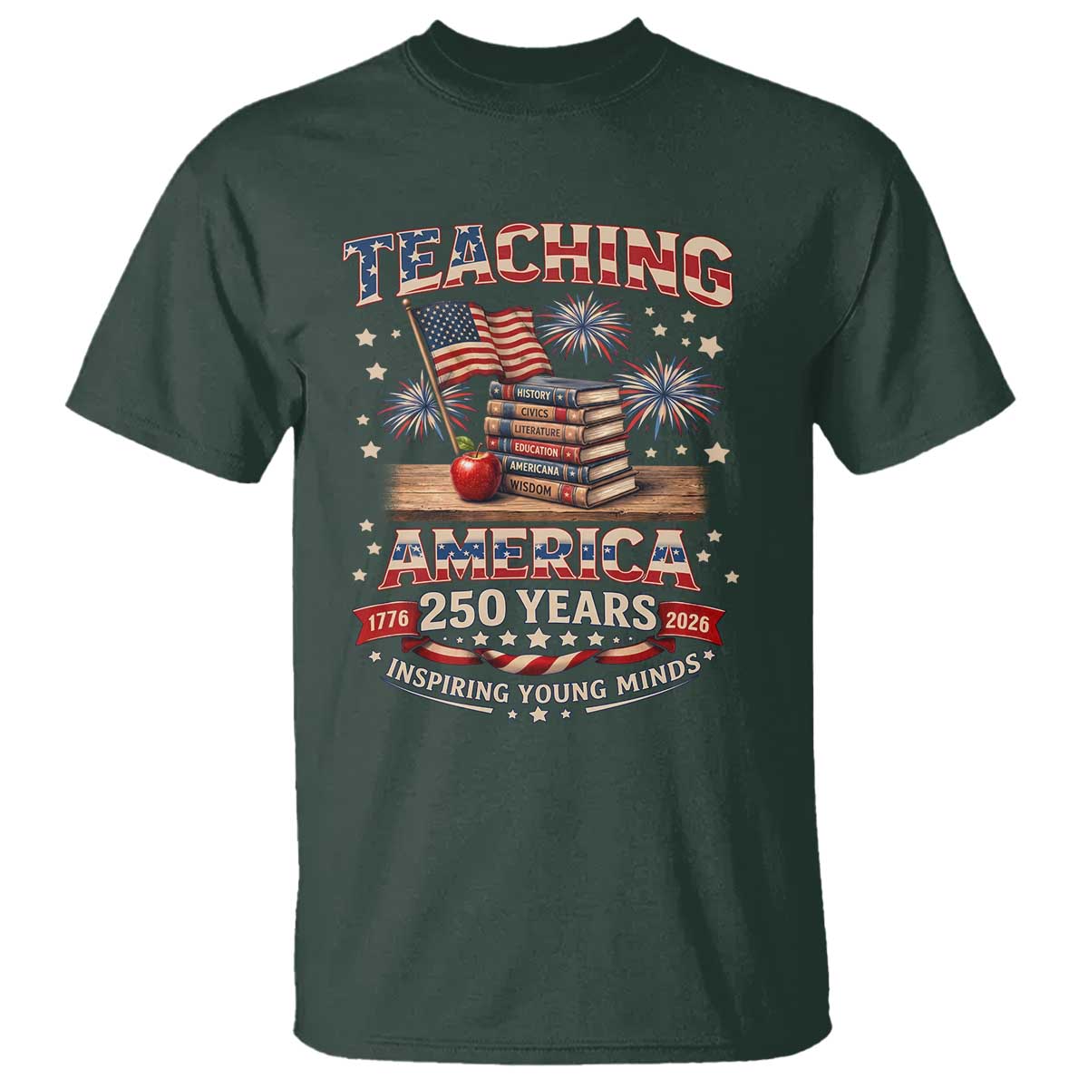 American Teacher Gift T Shirt Inspiring Young Minds 250th Anniversary