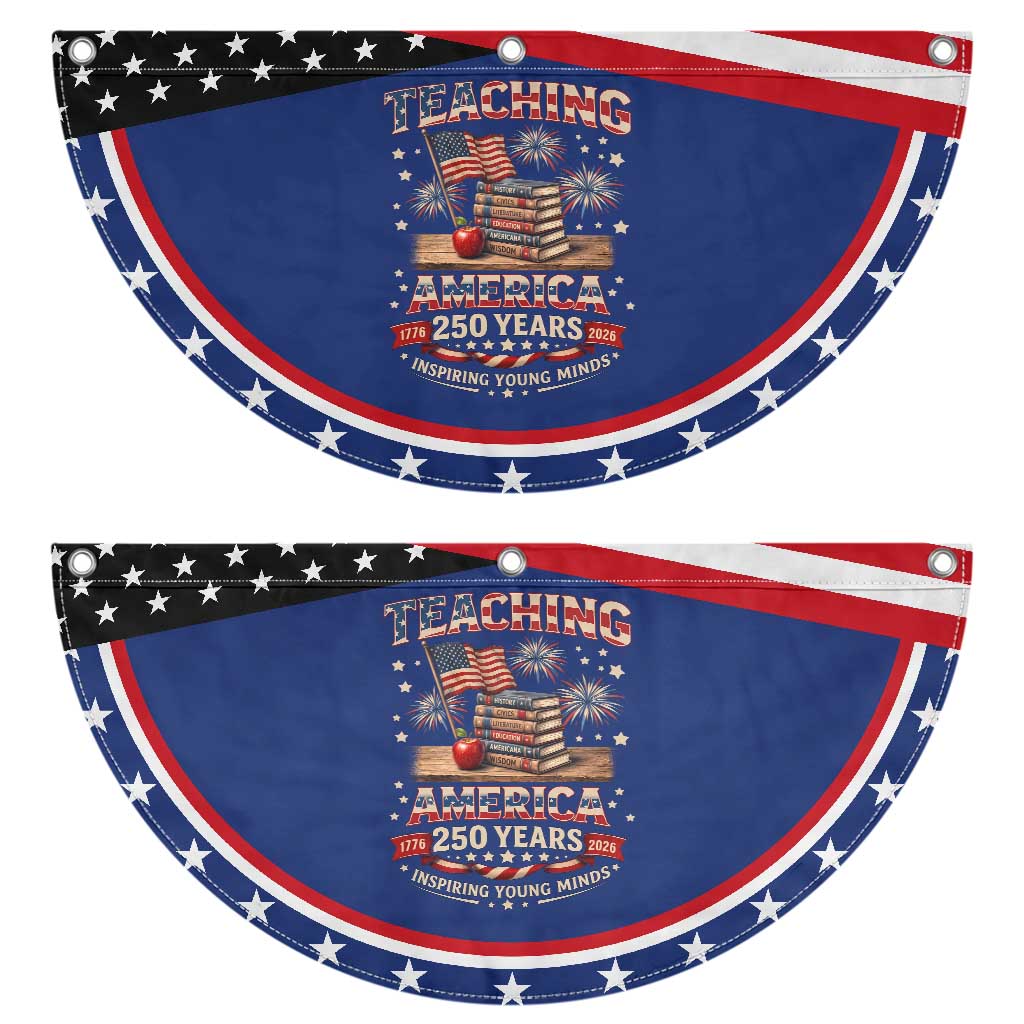 American Teacher Gift Patriotic Fan Flag Inspiring Young Minds 250th Anniversary