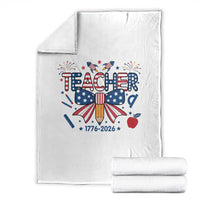 Proud American Teacher 250 Years Throw Blanket Patriotic Educator Gift