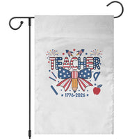 Proud American Teacher 250 Years Garden Flag Patriotic Educator Gift