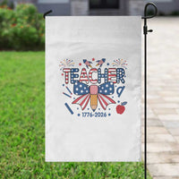 Proud American Teacher 250 Years Garden Flag Patriotic Educator Gift