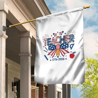 Proud American Teacher 250 Years Garden Flag Patriotic Educator Gift