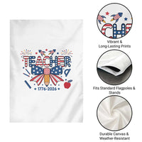 Proud American Teacher 250 Years Garden Flag Patriotic Educator Gift