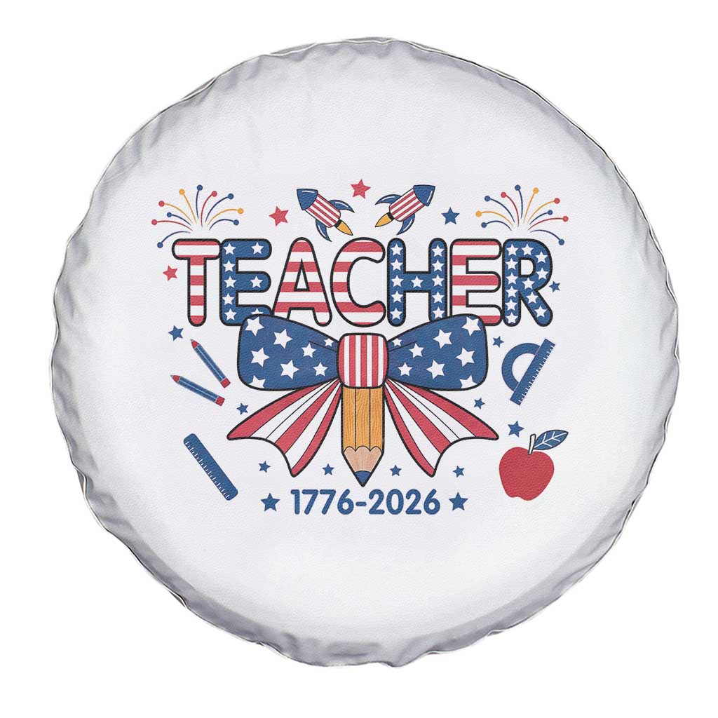 Proud American Teacher 250 Years Spare Tire Cover Patriotic Educator Gift