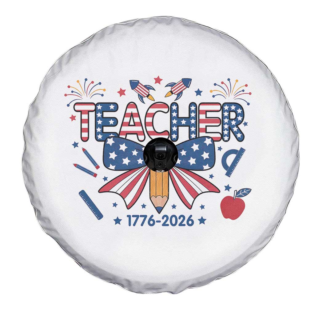 Proud American Teacher 250 Years Spare Tire Cover Patriotic Educator Gift