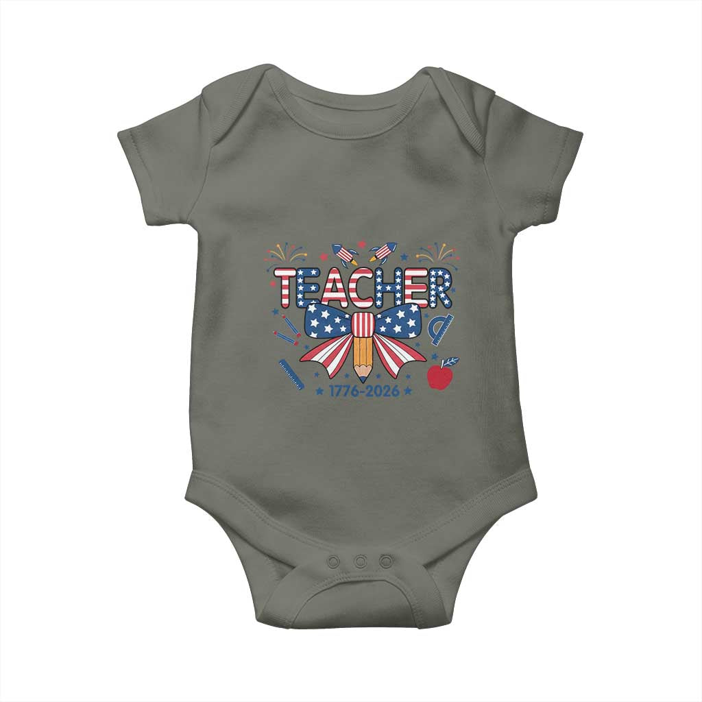 Proud American Teacher 250 Years Baby Onesie Patriotic Educator Gift
