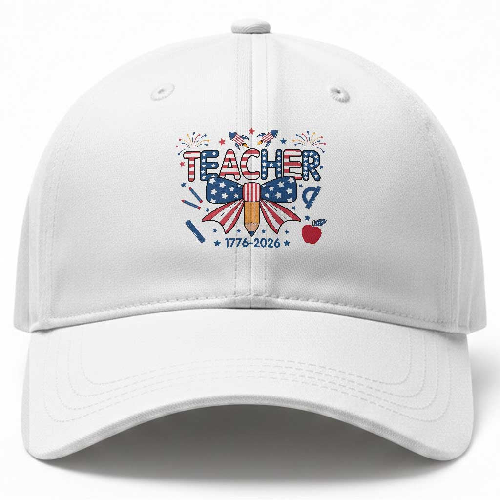 Proud American Teacher 250 Years Baseball Cap Patriotic Educator Gift