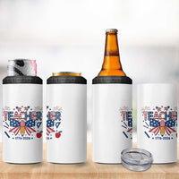 Proud American Teacher 250 Years 4 in 1 Can Cooler Tumbler Patriotic Educator Gift