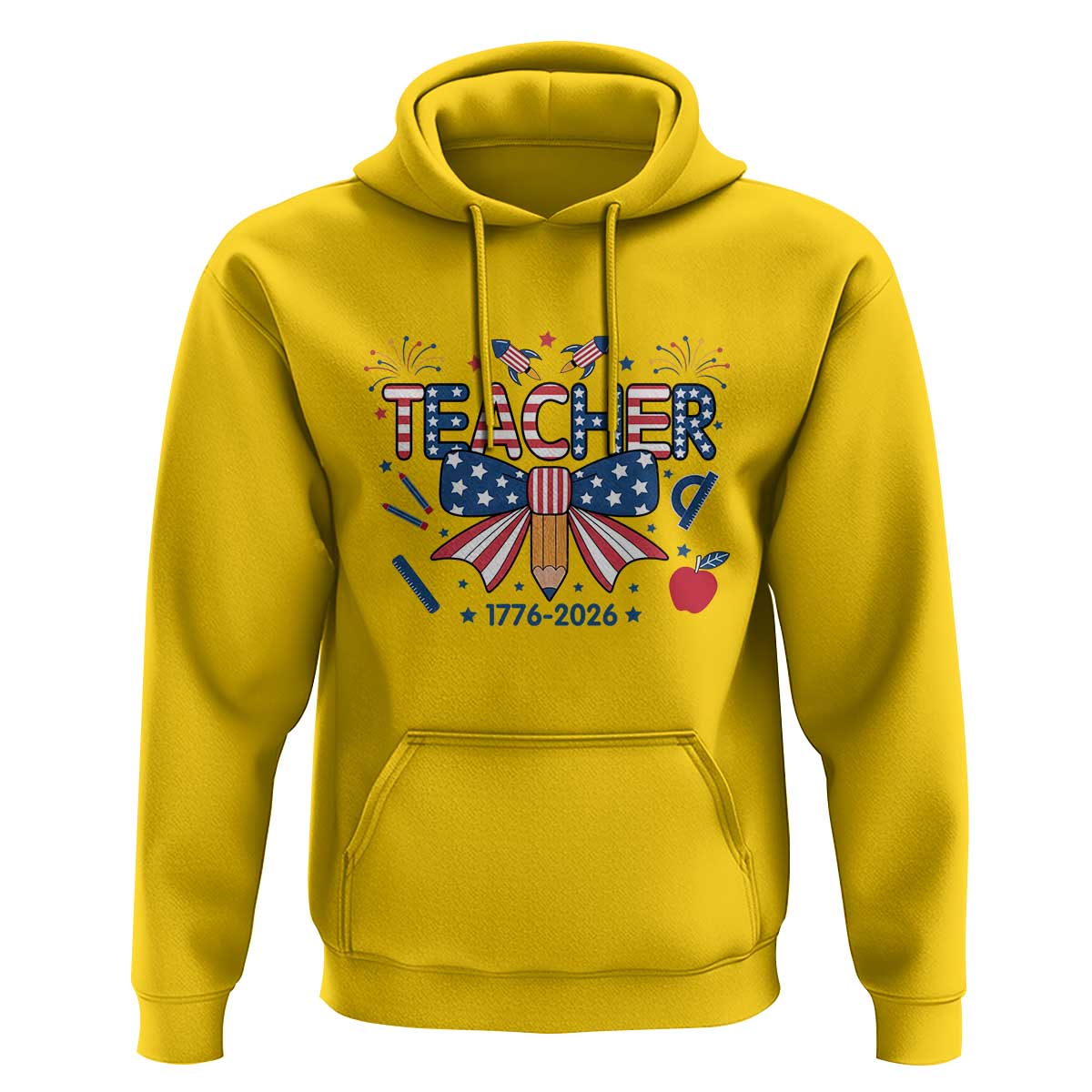 Proud American Teacher 250 Years Hoodie Patriotic Educator Gift