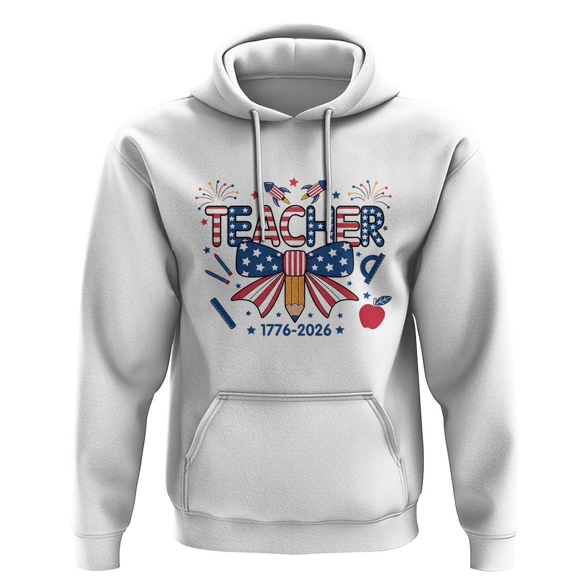 Proud American Teacher 250 Years Hoodie Patriotic Educator Gift