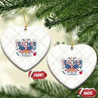 Proud American Teacher 250 Years Ceramic Ornament Patriotic Educator Gift