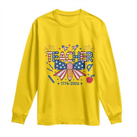 Proud American Teacher 250 Years Long Sleeve Shirt Patriotic Educator Gift