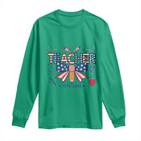Proud American Teacher 250 Years Long Sleeve Shirt Patriotic Educator Gift