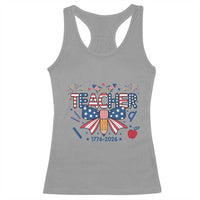Proud American Teacher 250 Years Racerback Tank Top Patriotic Educator Gift