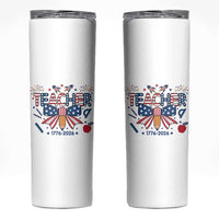 Proud American Teacher 250 Years Skinny Tumbler Patriotic Educator Gift