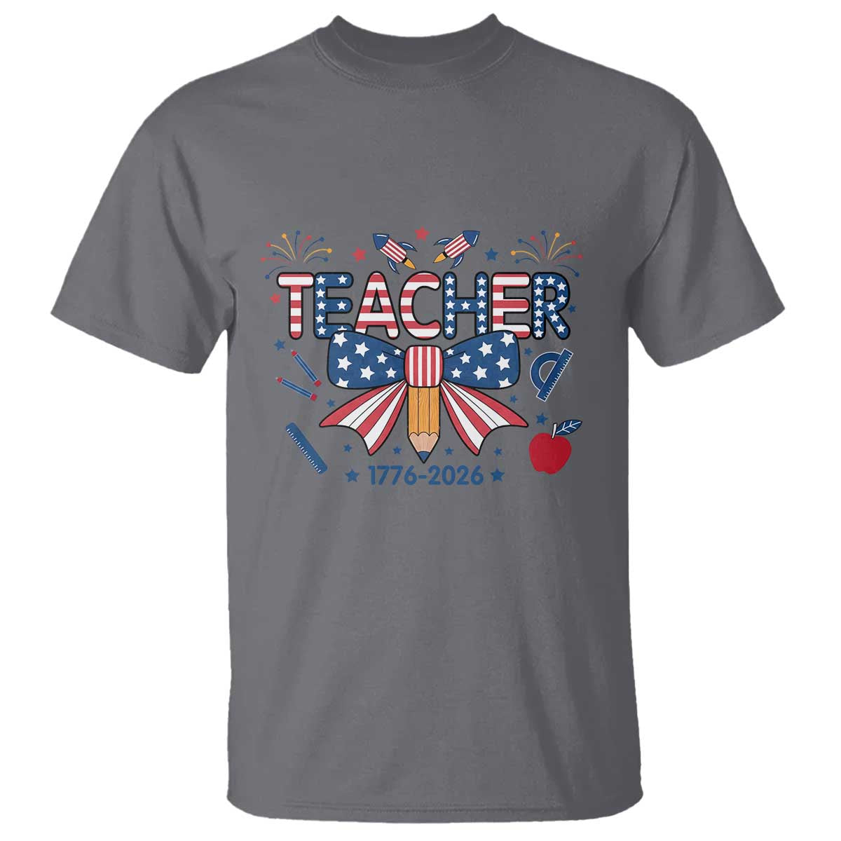 Proud American Teacher 250 Years T Shirt Patriotic Educator Gift