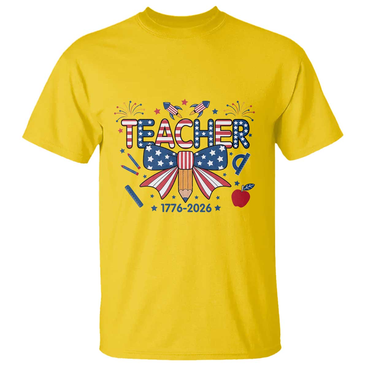 Proud American Teacher 250 Years T Shirt Patriotic Educator Gift