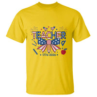 Proud American Teacher 250 Years T Shirt Patriotic Educator Gift